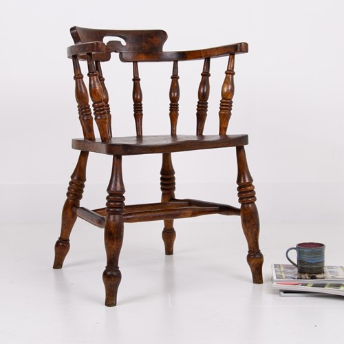 Antique 19Th Century Smokers Bow Chair