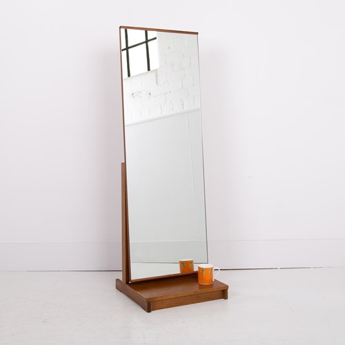 Mid Century Teak Floor Standing Dressing Mirror