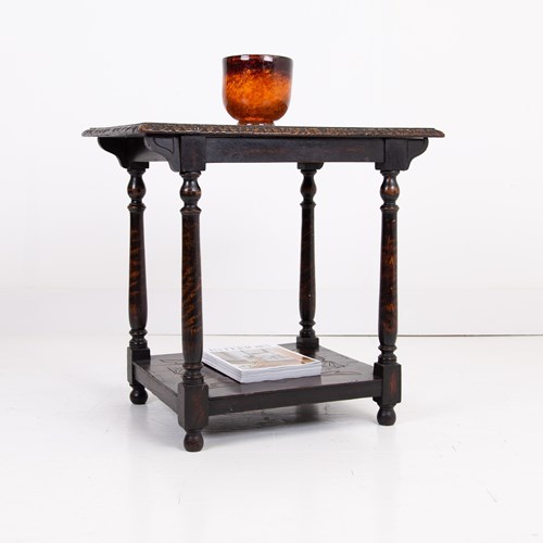 Victorian 2 Tier Oak Side Hall Table C1890