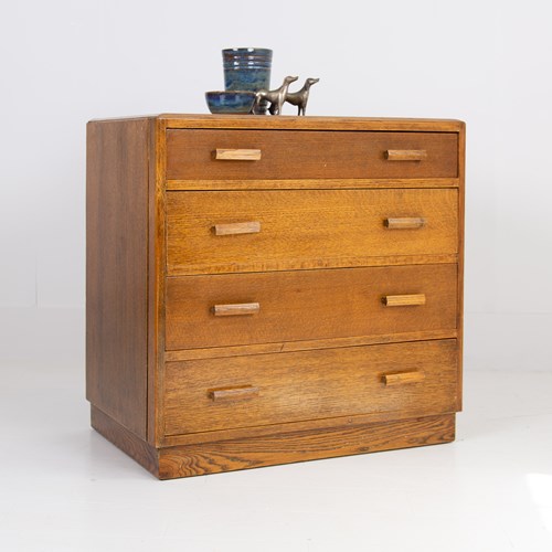 English Utility Oak Chest Of Drawers C1940