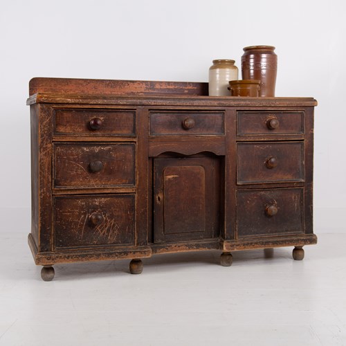 19Th Century Kitchen Dresser Cabinet Original Paint