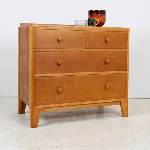 Mid Century Military Issue Oak Chest Of Drawers