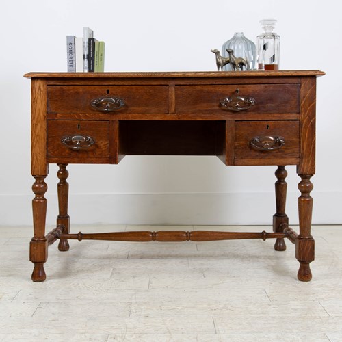 Oak Arts And Crafts Desk Wolfe & Hollander London C1910