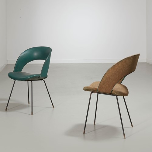 Gastone Rinaldi, Pair Of Chairs Model. DU For Rima