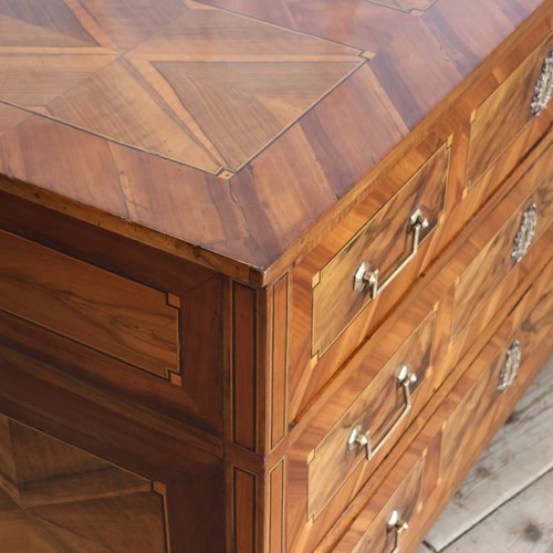 18Th Century French Walnut & Cherry Parquetry Commode