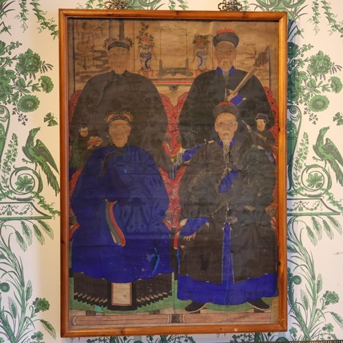 19Th Century Chinese Ancestor Portrait Watercolour On Paper