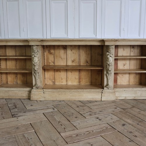 19Th Century English Bleached Oak Bookcase