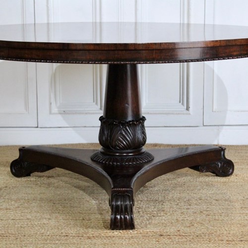 19Th Century English Rosewood Tilt Top Centre Table