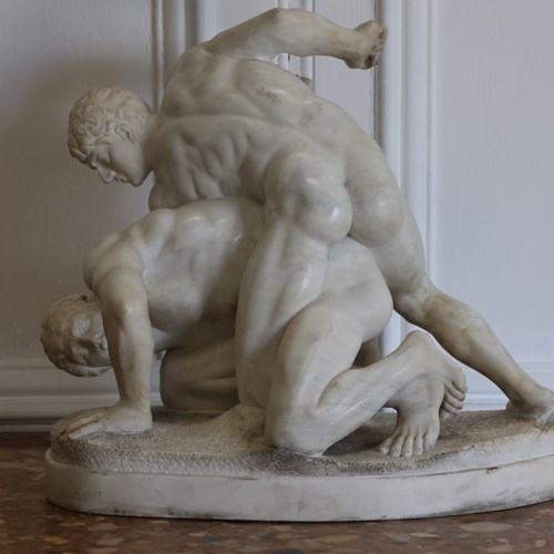 19Th Century Grand Tour Marble Of “The Wrestlers“