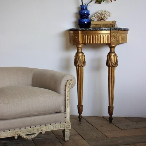 18Th Cent French Demi-Lune Console Table