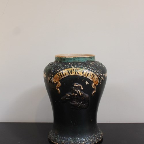 C19th Stoneware Baluster Tobacconist’S Shop Snuff Jar