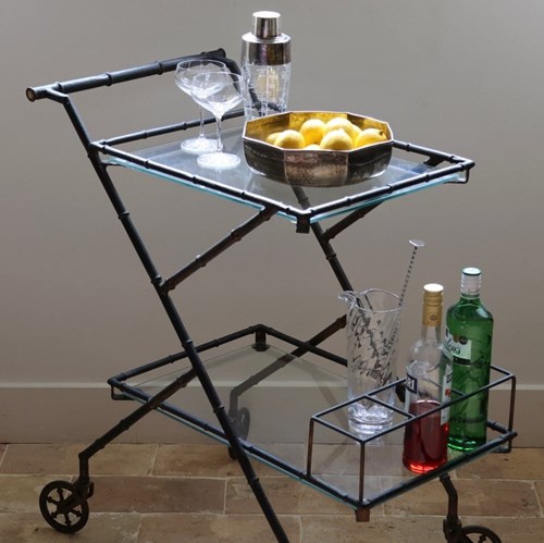 Chic 1950S Spanish Faux Bamboo Drinks Trolley