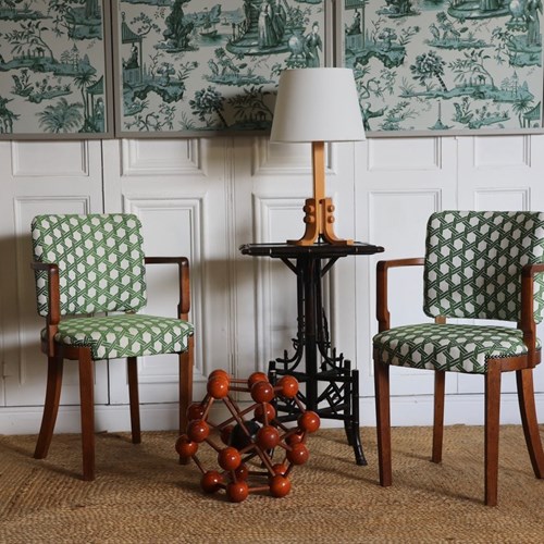 Chic Pair Of Early To Mid 20Th Cent English Armchairs By Shepherd & Hedger
