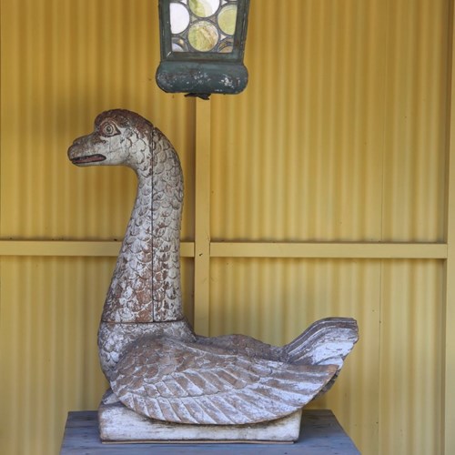 Early 19Th Century Italian Carved & Painted Carousel Figure Of A Mythical Bird