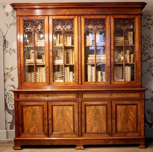 Early To Mid 19Th Century French Mahogany Bookcase