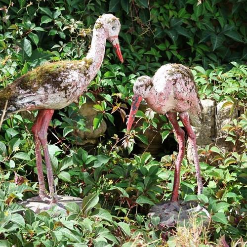 Early To Mid 20Th Century French Composite Stone Storks