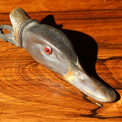 Early To Mid C20th Cast Brass Paper Clip In The Shape Of Mallard’S Head