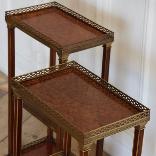 Fine Pair Of Circa 1940S Bronze Mounted Amboyna Occasional / Sofa Tables