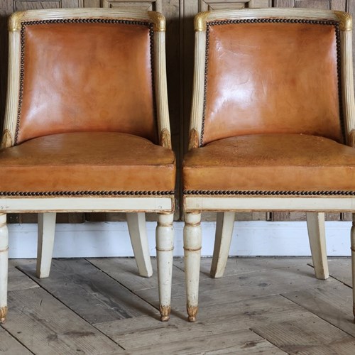 Fine Pair Of Early C19th French Empire Period Chairs Stamped JACOB.D.R.MESLEE