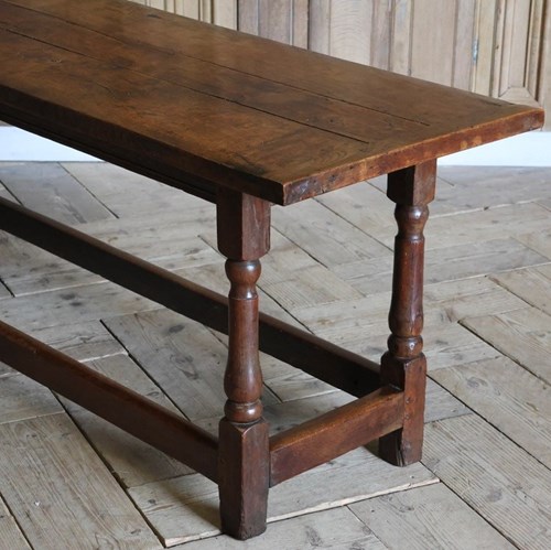 Good 18Th Century Oak Plank-Top Refectory Dining Table