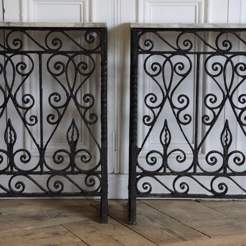 Good Pair Of 19Th Cent Cast Iron Console Tables