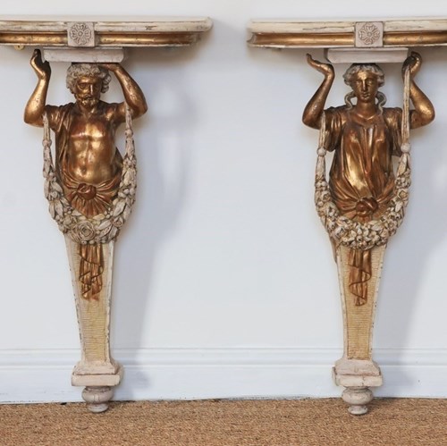 Good Pair Of 19Th Century Small Console Tables