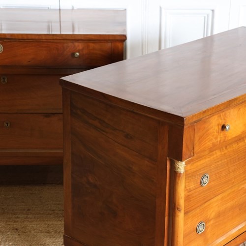 Good Pair Of Late 19Th/ Early 20Th Century Italian Walnut Commodes