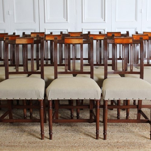 Good Set Of 12 George III English Mahogany Dining Chairs