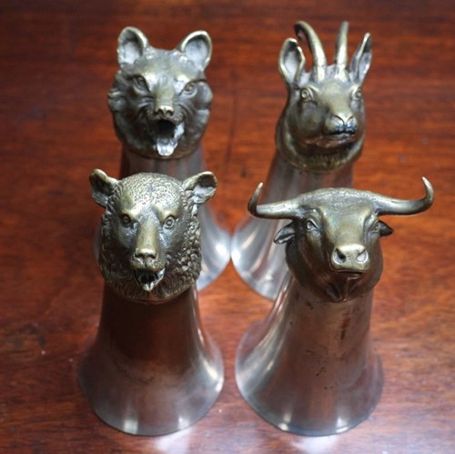 Good Set Of Four Mid 20Th Century Silver Plated Stirrup Cups