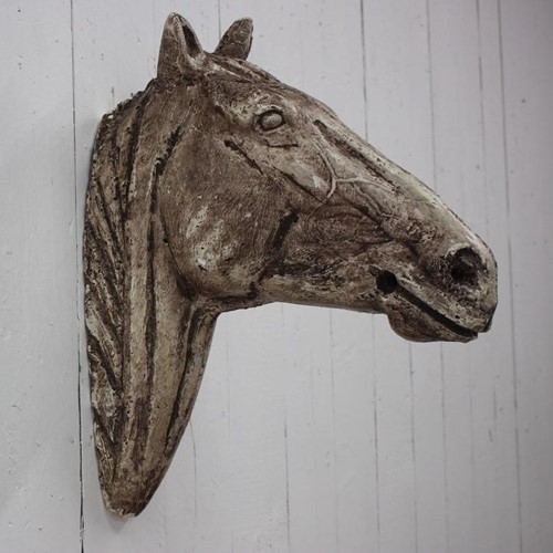 19th Cent French Plaster Horse Head from a Stable