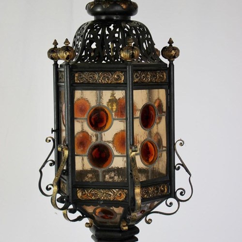 Large 19Th Century Iron And Parcel Gilt