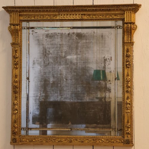 Large Early 19Th Century Fine English Country House Giltwood Mirror