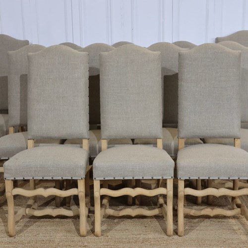 Large Set Of 12 Late 19Th/ Early 20Th Cent French Os De Mouton Dining Chairs