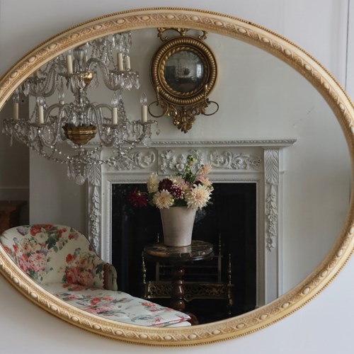 Late 19Th Century English Oval Mirror Of Large Proportions