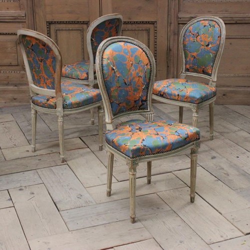 Early 20Th Cent French Painted Occasional Chairs 