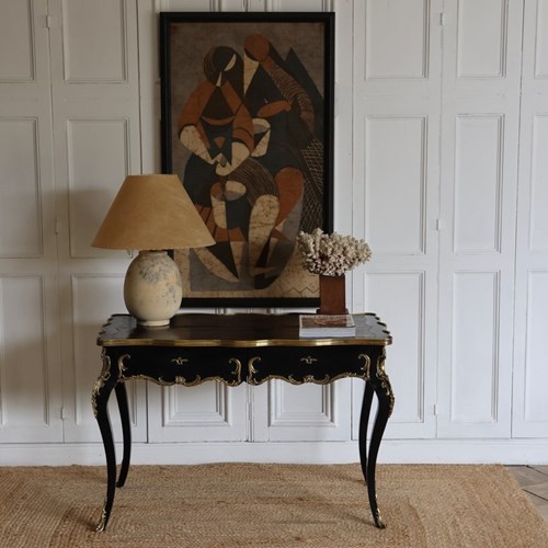Mid 20Th Century Scandinavian Framed Batik Wall Hanging