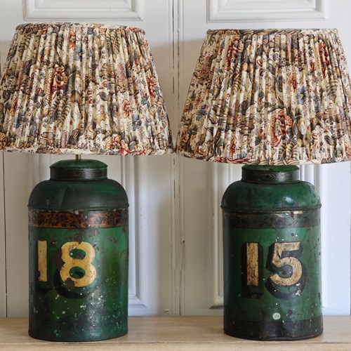 Pair Of 19Th Century English Tea Canister Lamps