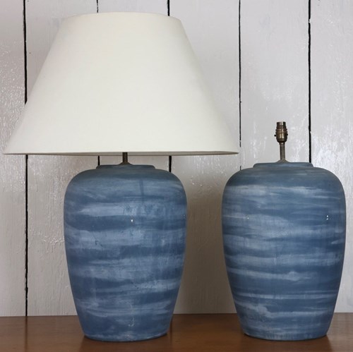 Pair Of 20Th Century Swedish Studio Pottery Lamps