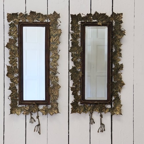 Pair Of Early 20Th Century Spanish Gilt Bronze Mirrors