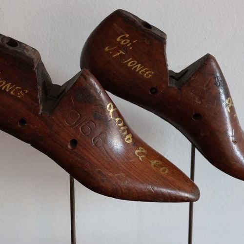 Pair Of Original English Wooden Lobb & Co Shoe Lasts