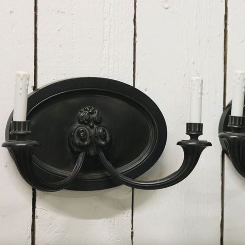 Pair Of Antique Patinated Bronze Wall Lights