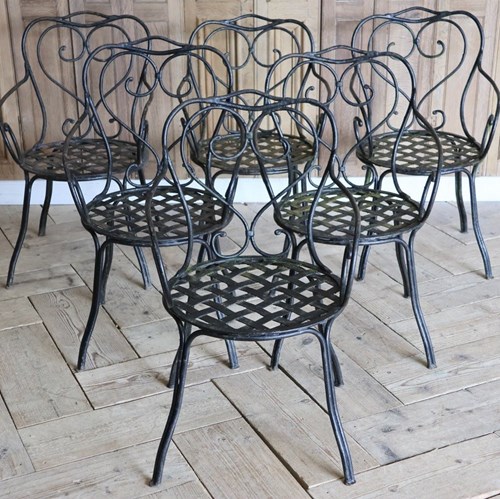 Set Of Six 1920S French Garden Chairs