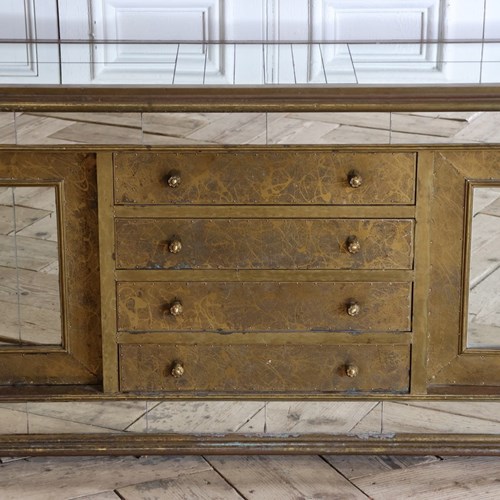 Stylish And Chic 1970S Spanish Enfilade/ Side Board In Hammered Brass And Mirror