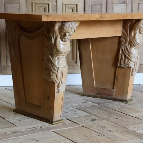 Stylish Mid 20Th Century French Oak Desk In The Classical Taste