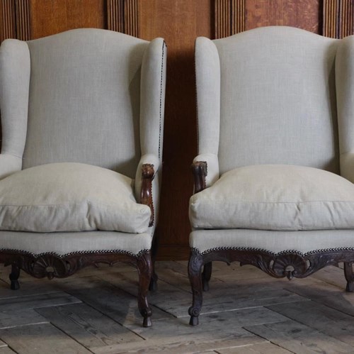 Pair Of 18Th Century French Walnut Armchairs 