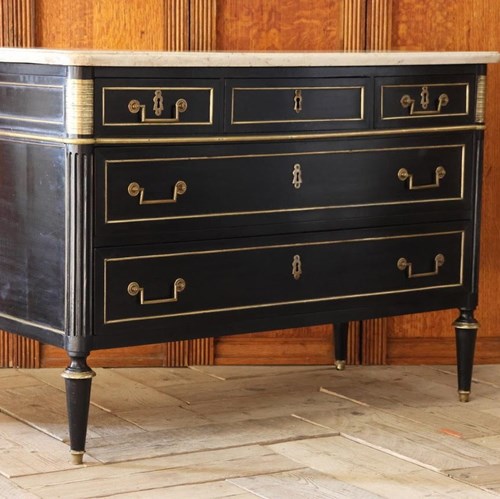 Early 19Th Century French Ebonised Commode In The Louis XVI Taste 