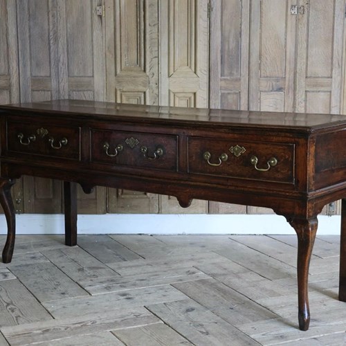 Good 18Th Century English Oak Side Table / Dresser Base