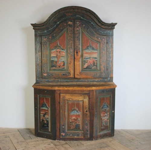 18Th Century Swiss Painted Buffet Deux Corps