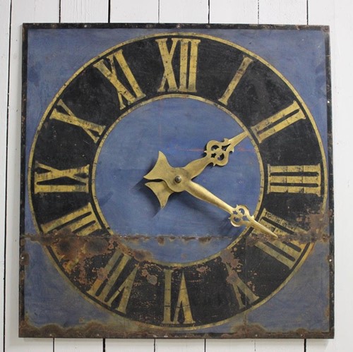 Antique French Painted Tower Clock Face
