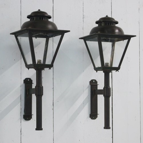 Large Pair of 1930s Painted Tole Wall Lights